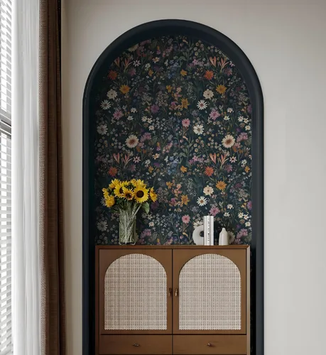 Miniatura 3 de Safiyya Papel Tapiz Despegar y Pegar Floral Vintage Papel de Contacto 17.3" x 78.7" Papel de Pared Amigable para Inquilinos Autoadhesivo Removible