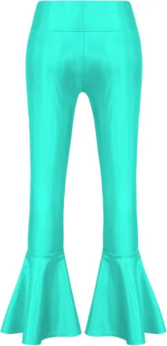 Miniatura 2 de Loloda Pantalones acampanados elásticos metálicos brillantes para niños, leggings atléticos sin pies, leggings con parte inferior acampanada