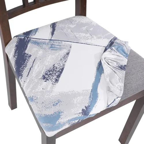 Miniatura 30 de SearchI Fundas de Asiento para Sillas de Comedor Elásticas con Estampado Juego de 6 Fundas de Asiento de Silla, Protector de Cojín de Silla Tapizada