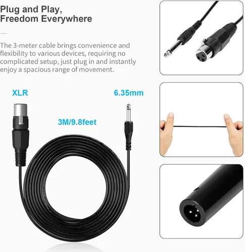 Miniatura 2 de JYX Micrófono de karaoke vocal dinámico, micrófono de mano con cable con interruptor de encendido/apagado, para máquina