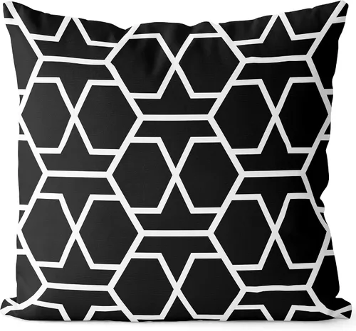 Miniatura 30 de BEDSUM Funda de almohada de microfibra, suave, decorativa, geométrica, abstracta, triangular, funda de cojín cuadrada para sofá, dormitorio, 18 x 18