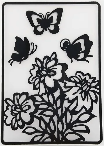 DzIxY Carpetas de plástico con estampado de flores de mariposa para hacer tarjetas, suministros de bricolaje de papel 3D, plantillas de álbumes de