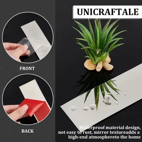 Miniatura 4 de UNICRAFTALE Moldura de pared de acero inoxidable autoadhesiva flexible de 9.84 pies, moldura de metal, moldura de pared, moldura de techo, moldura