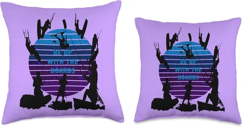 Miniatura 3 de Kitesurf Gifts and Surf Lover Tees by taiche Kitesurfers Be Up with The Boards Retro Style 4 - Almohada de 16 x 16 pulgadas, multicolor