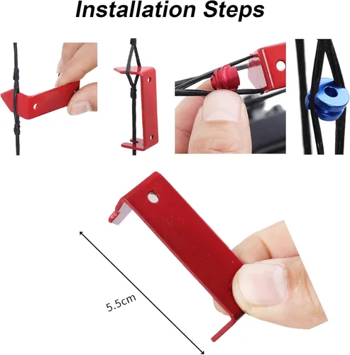 Miniatura 4 de SPG Archery Mira Peep, Mira Peep de Aluminio de 1/4" 3/16" o Tubo Peep con Divisor de Cuerda de Arco para Arco Compuesto de Tiro con Arco Mira Peep