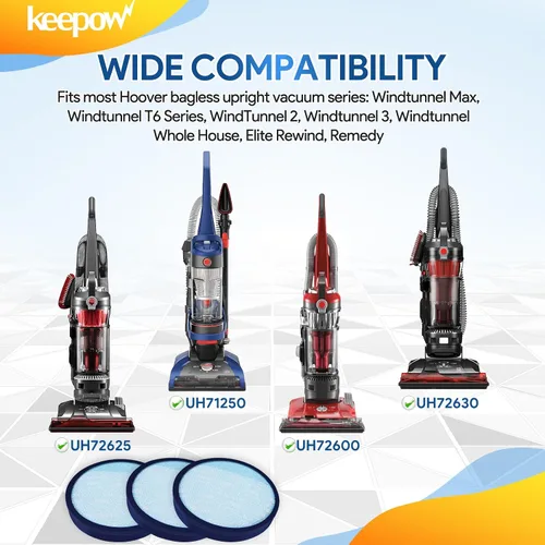 Miniatura 2 de KEEPOW 304087001 Filtros de vacío para Hoover Windtunnel Vacuum UH71250, UH71255, UH72600, UH71230, UH70825, UH72630, UH72625, UH70832, UH70820