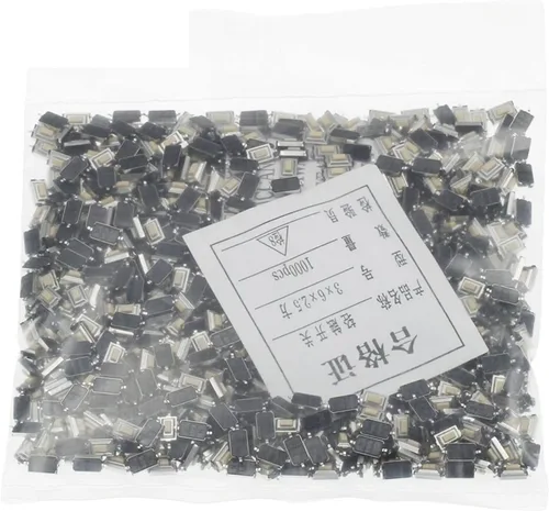 Miniatura 4 de HALONE 100PCS Touch Micro Switch 0.118 * 0.236 * 0.098 in SMD Blanco Botón Cabeza 3x6x2.5