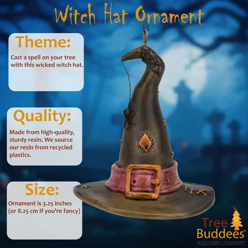 Miniatura 2 de Tree Buddees Sombrero de bruja con adorno de araña para Halloween