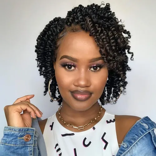 Miniatura 90 de BOHOBABE Cabello de Ganchillo Pre-retorcido Passion Twist de 14 Pulgadas Cabello Corto Ombré Gris Pre-enrollado de Ganchillo Passion Twist para Gris
