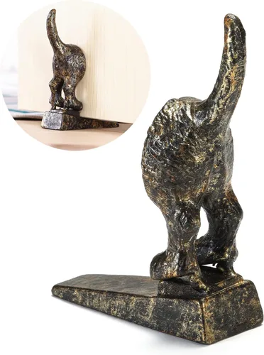 Miniatura 6 de Tope de Puerta de Hierro Fundido con Diseño de Ciervo, Acabado Negro, 1.04 kg