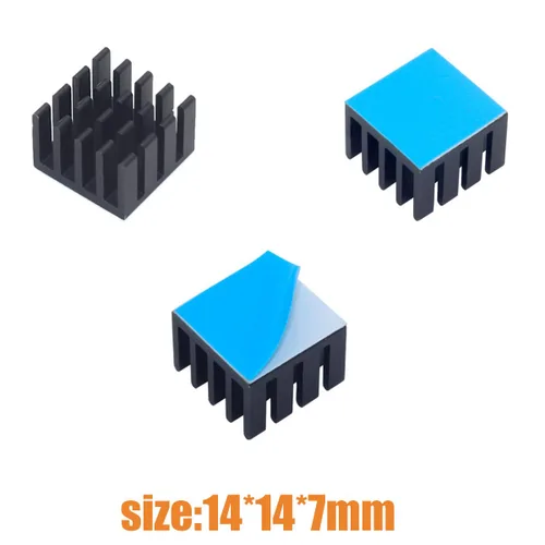 Miniatura 2 de Disipador de calor de aluminio negro con cinta adhesiva conductora térmica, enfriador de disipador de calor de 14 × 14 × 0.276 in para enfriar