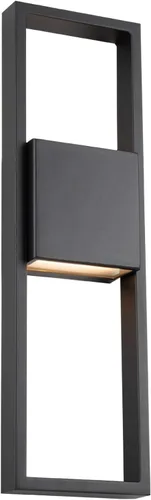 WAC Lighting dweLED, Archetype 24in LED centrada en luz de pared interior y exterior 3000K en negro
