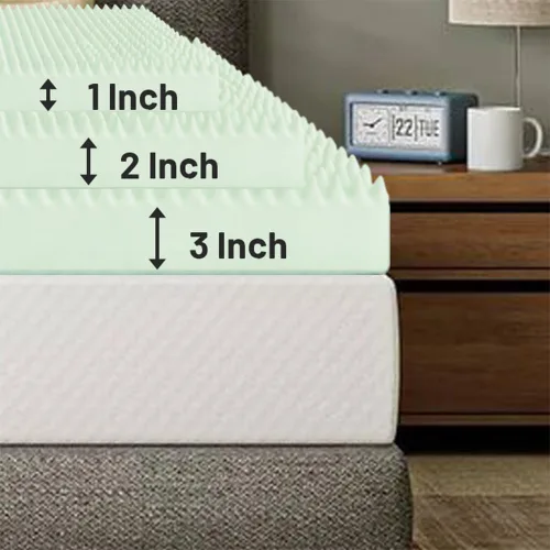 Miniatura 4 de Treaton, 1-Inch Convoluted High Density Foam Mattress Topper, CertiPUR-US Certified for Superior Comfort and Support, Queen, Green