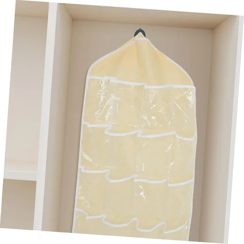 Miniatura 6 de UPKOCH Organizador de bolsa de almacenamiento colgante para puerta, organizador de bolsillo de pared beige para ropa interior, calcetines, joyas