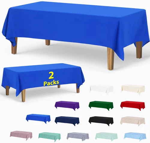 Miniatura 9 de ABCCANOPY Paquete de 3 manteles rectangulares de poliéster de 60 x 84 pulgadas, para interiores y exteriores, resistentes a las manchas, lavable