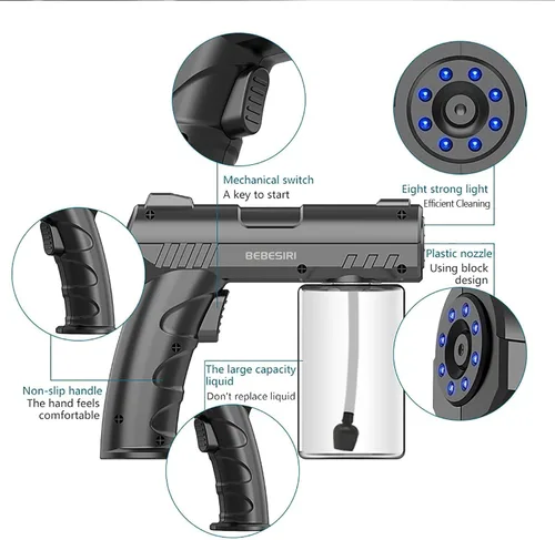 Miniatura 5 de Vaporizador nano, atomizador nano de luz azul manual para el hogar, vaporizador nano manual para el hogar, atomizador nano recargable. Es adecuado