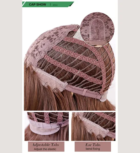 Miniatura 6 de LANOVA LANOVA-203 - Pelucas de cabello sintético rubio platino para mujeres blancas, peluca de 22 pulgadas de color rubio castaño degradado marrón