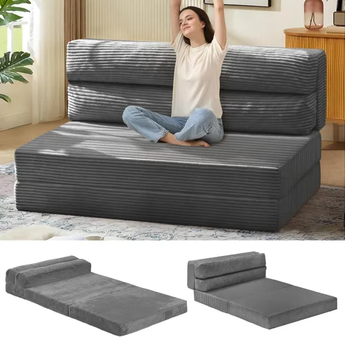 Miniatura 27 de JUIKURY Sofá cama plegable, silla cama convertible con almohada, colchón plegable, sofá cama de dos en uno, sofá cama extraíble portátil, silla cama