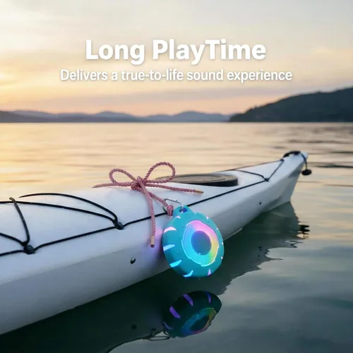 Miniatura 7 de HEYSONG Altavoz Bluetooth impermeable para ducha, duradero y portátil con sonido claro, ideal para ducha, piscina, playa y kayak, gran regalo