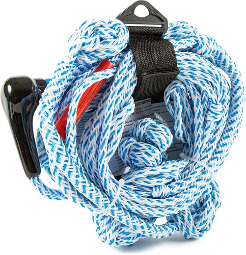 Miniatura 4 de Wow Sports Cuerda de wakesurf de 25 pies, 4 secciones, para Wakesurf, niños y adultos, mango flotante ajustable