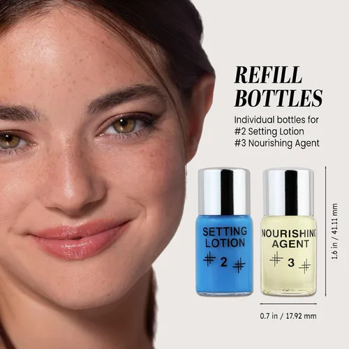 Miniatura 3 de Beauticom Dolly's - Botellas de loción onduladas para pestañas (loción fijadora #2 y loción nutritiva #3) para kit de permanente de pestañas