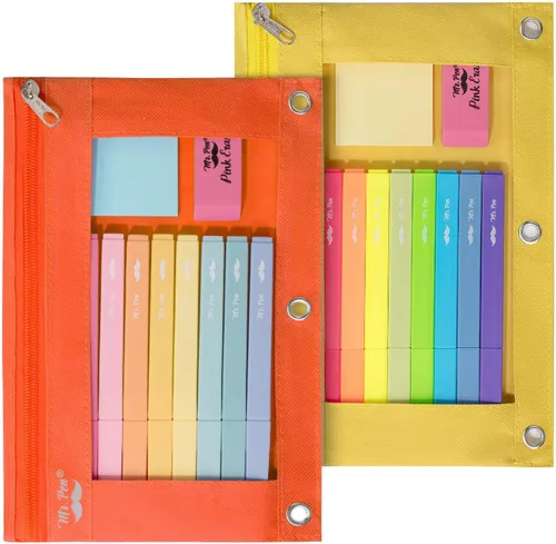 Miniatura 25 de Mr. Pen - Estuche para lápices de 2 piezas - Estuche con cremallera para lápices para carpeta de 3 anillas