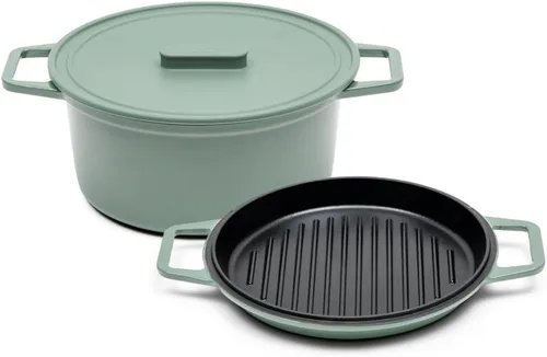 Miniatura 7 de Misen Horno holandés de hierro fundido esmaltado de 7 cuartos de galón, revestimiento de esmalte resistente a las astillas, núcleo de hierro grueso