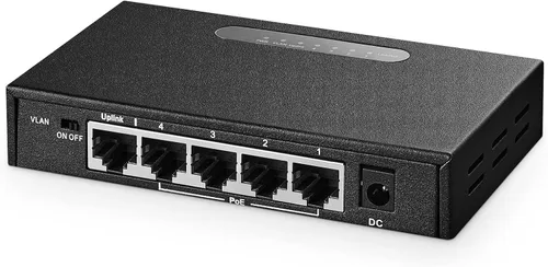 Miniatura 10 de Conmutador POE Gigabit de 10 puertos, 8 POE+ 1000Mbps, 2 Gigabit Uplink, IEEE802.3af/at, fuente de alimentación interna de 120 W, interruptor