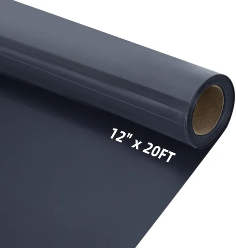 Miniatura 15 de guangyintong Rollos de vinilo de transferencia de calor de soplo negro, vinilo 3D de 12 pulgadas x 20 pies para planchar, para camisetas, vinilo HTV