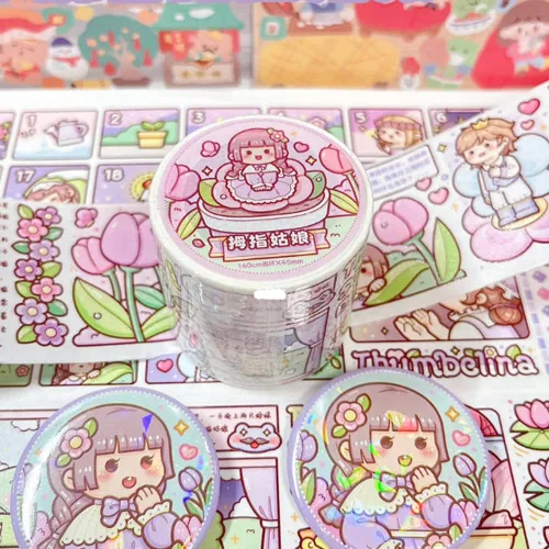 Miniatura 14 de Alideco - Cintas adhesivas decorativas pequeñas de mochi washi, ideales para suministros de diario, manualidades, álbum de recortes, bricolaje