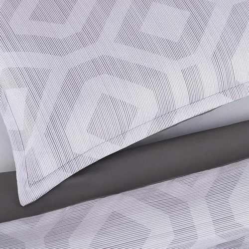 Miniatura 5 de SERTA Simply Clean Skyler - Juego de edredón geométrico suave y moderno de 2 piezas con funda de almohada para todas las estaciones, tamaño Gris