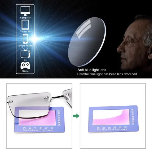 Miniatura 3 de YIMI Lentes de sol multifocales progresivos sin montura para hombres y mujeres, lentes de sol trifocales con bloqueo de luz azul Negro