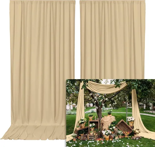 Miniatura 8 de TAYNSDJ101 - Cortina de boda naranja sin arrugas, sin arrugas, para fiestas, bodas, arcos, fiestas, ceremonias, escenarios, decoración de escenario