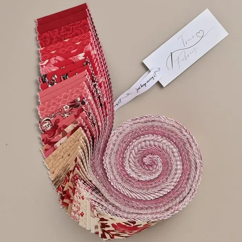 True Fabrics Jelly Roll En Rouge - Tela precortada (tiras de 2.5 pulgadas)