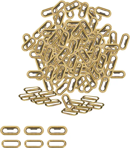 Miniatura 17 de Trimming Shop Ojales ovalados con arandelas, ojales duraderos de latón a prueba de óxido para manualidades de cuero, bolsos, ropa, cinturones, Bronce