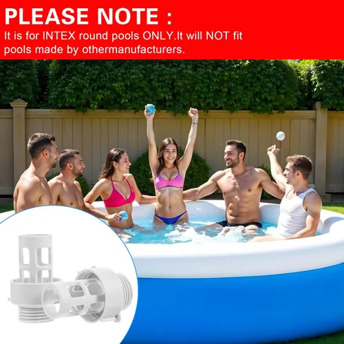 Miniatura 5 de Grevosea Paquete de 2 conectores de drenaje de piscina, conector de tapón de drenaje de manguera de jardín 10184 para piscinas redondas Intex