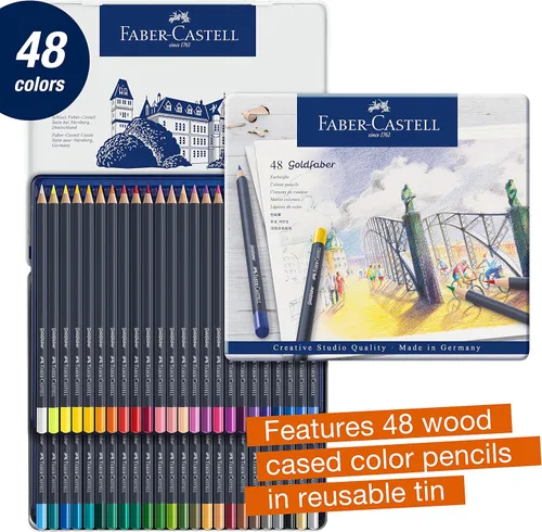 Miniatura 3 de Faber-Castell Creative Studio Goldfaber - Lápices de colores, lata de 48