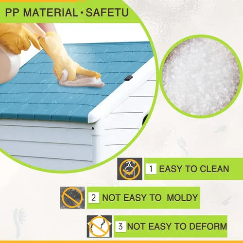 Miniatura 4 de Casa para perros, perreras para perros al aire libre, refugio impermeable para mascotas, perrera de plástico duradero para perros pequeños, medianos