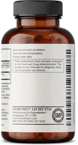 Miniatura 6 de Futurebiotics Vitamina K2 con D3, soporte 2 en 1, 5000 UI de vitamina D3 y 90 mcg de vitamina K2 MK-7 sin OMG, 120 tabletas