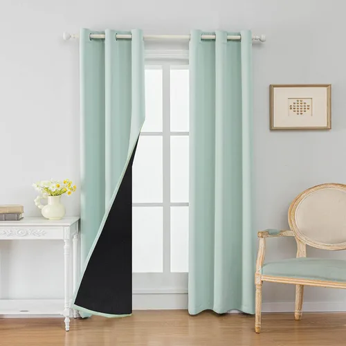 Miniatura 10 de Anytime Juego de 2 paneles de cortinas 100% opacas, con aislamiento térmico para dormitorio, paneles de sombreado completo