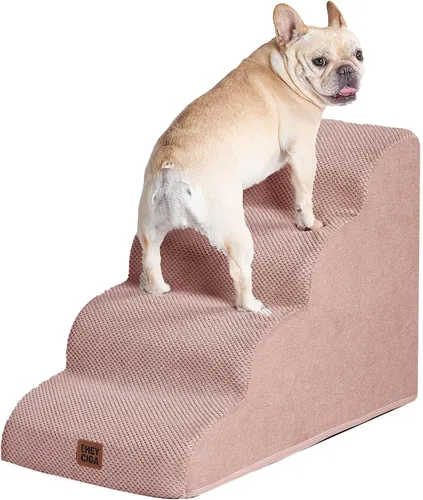 Miniatura 13 de EHEYCIGA Rampa de escaleras curvadas para perros pequeños de 15.7 pulgadas de alto, escalones para perros de 3 escalones para sofá y silla