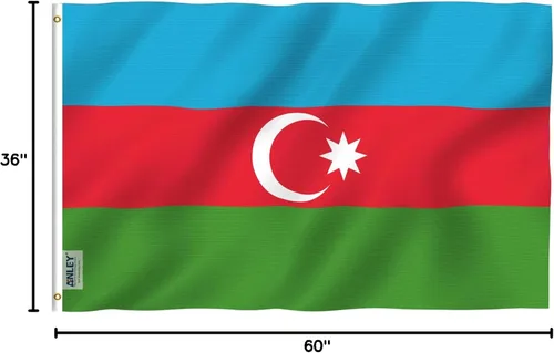Miniatura 7 de ANLEY Fly Breeze - Bandera de Azerbaiyán de 3 x 5 pies, color vivo y a prueba de decoloración, cabecera de lona y doble costura, banderas