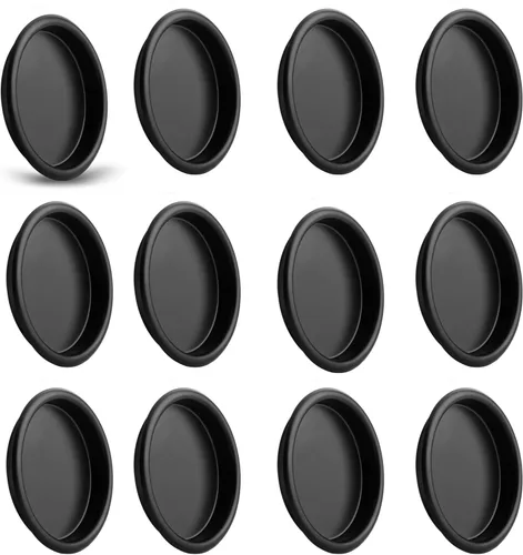 Miniatura 12 de HOMOTEK Paquete de 4 tiradores de dedo para armario, manijas deslizantes redondas de 2-1/16", tiradores de gabinete empotrados bypass, puerta