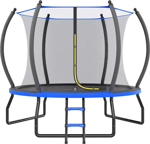 Miniatura 13 de YUMPIE - Trampolín de 8 pies, 10 pies, 12 pies, 14 pies, 15 pies, 16 pies, para exteriores, con red de seguridad y escalera, trampolines recreativos