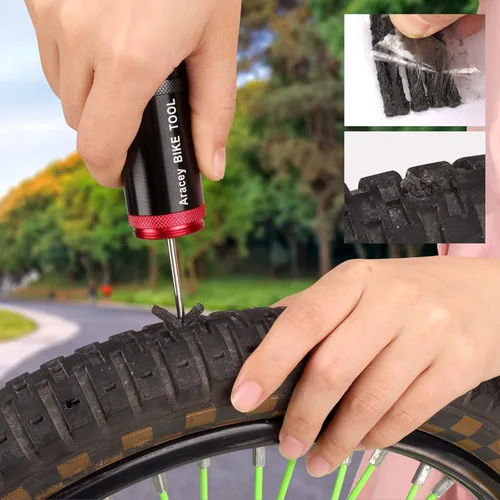 Miniatura 4 de Kit de reparación de neumáticos de bicicleta sin cámara para neumáticos de bicicleta de montaña y carretera, resma combinada, aspecto de cápsula