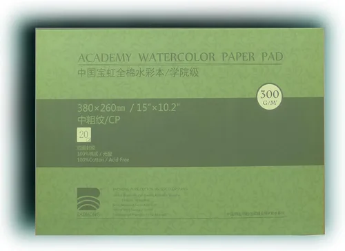Miniatura 10 de BAOHONG Bloque de papel de acuarela, bloque de acuarela de grado academico, 100% algodón, sin ácidos, 140 libras/300 GSM, textura de prensa en frío