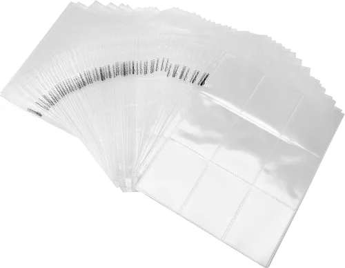 Miniatura 3 de Amazon Basics Hojas de 9 protectores de tarjetas coleccionables para almacenamiento y protección, carga superior, transparente, paquete de 100