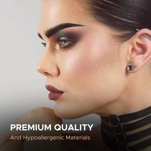 Miniatura 5 de BodyJ4You 72PC Ear Stretching Kit - 14G-00G Beginner Gauges - Aftercare Jojoba or Ear Balm - Surgical Steel Tunnels Solid Metal Tapers Acrylic Plugs