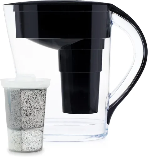 Santevia Mina - Jarra alcalina | Sistema de filtro de agua de 9 tazas que añade minerales y hace agua alcalina | Filtro de agua de flúor, cloro y