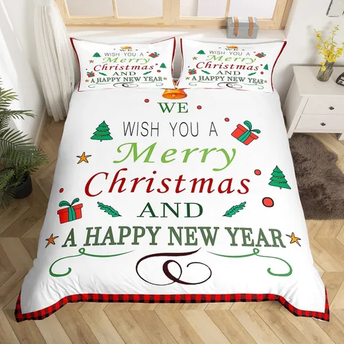 Miniatura 23 de Funda de edredón de Papá Noel, juego de ropa de cama para niños, funda de edredón de flores rosas para decoración de habitación de niños y niñas